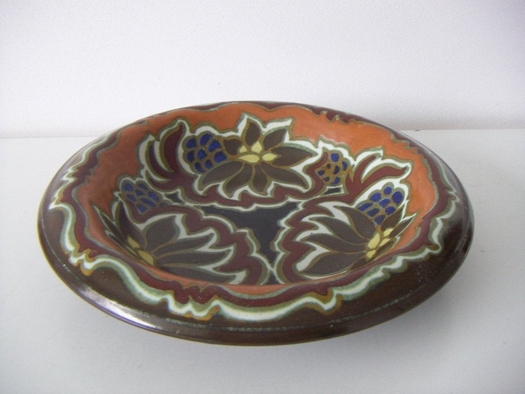 Zuid Holland Gouda plateel schaal jr.1925. Dec. Nadro., Antiek en Kunst, Antiek | Keramiek en Aardewerk, Ophalen of Verzenden