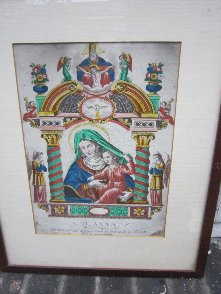 HEILIGE ANNA, Moeder van Maria Mooie 18e Eeuwse Klgravure, Antiek en Kunst, Ophalen of Verzenden, Gravure
