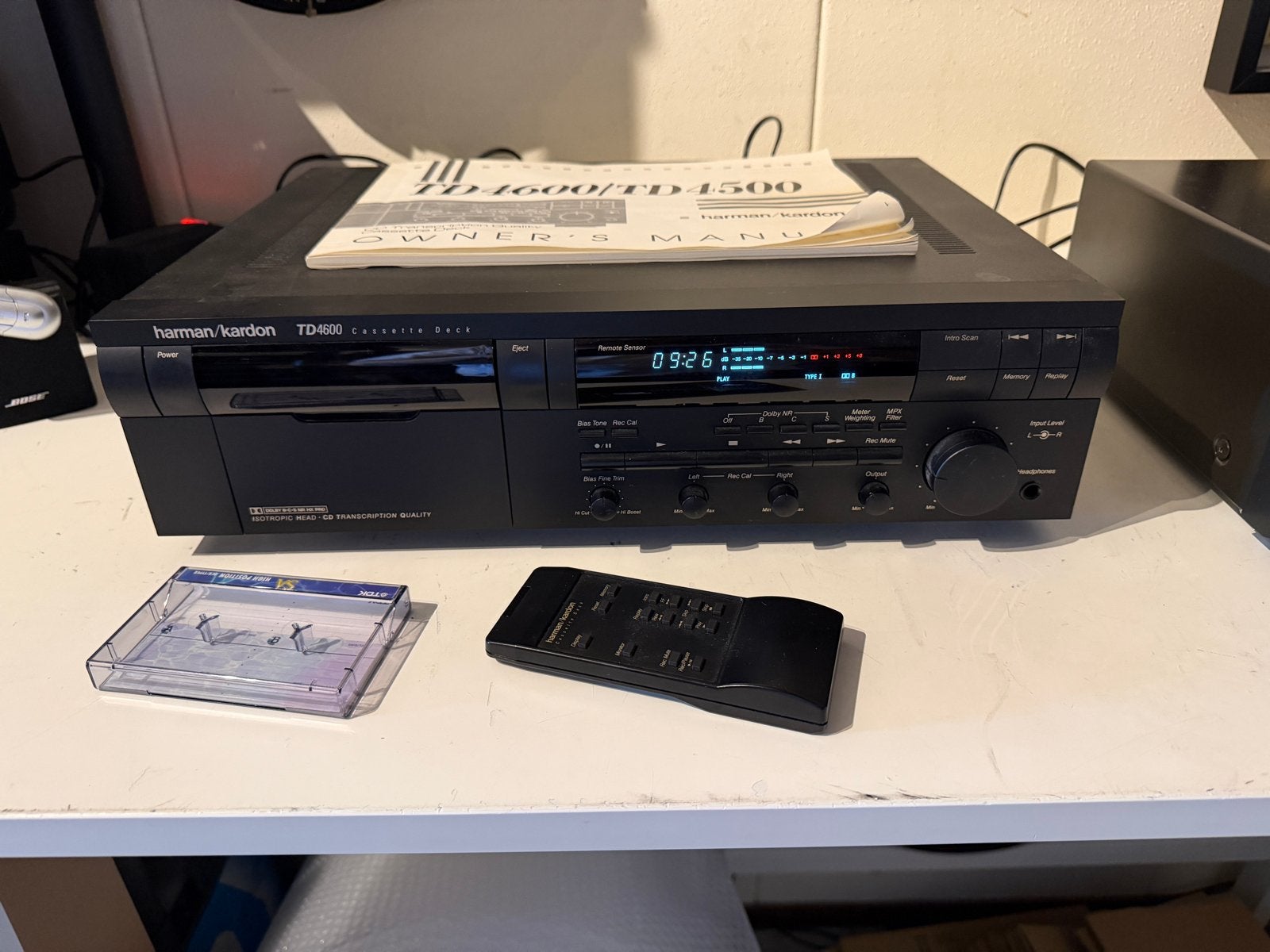 Harman/Kardon TD4600 Cassettedeck met afstandsbediening, Ophalen of Verzenden, Enkel