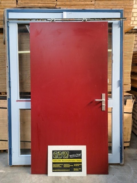 schuifdeur met rail 110x215 en 93x211 cm, binnendeur, Ophalen, Gebruikt, 120 cm of meer, Binnendeur
