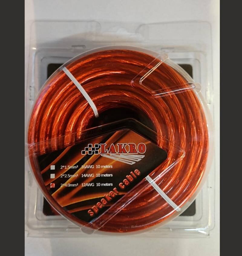 Luidsprekerkabel - Lakro - 2  4 mm² - 10 meter - CCA, Niet ingevuld, Niet ingevuld, Niet ingevuld
