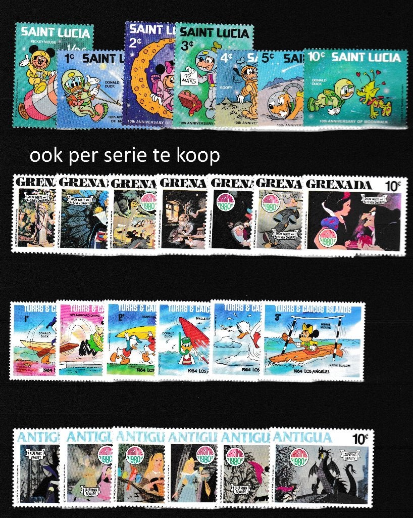 0788) disney st. lucia grenada turks & c isl antigua, Postzegels en Munten, Ophalen of Verzenden, Overige thema's