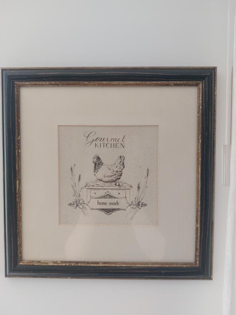 Keuken prent in lijst. 35 x 35, Ophalen of Verzenden