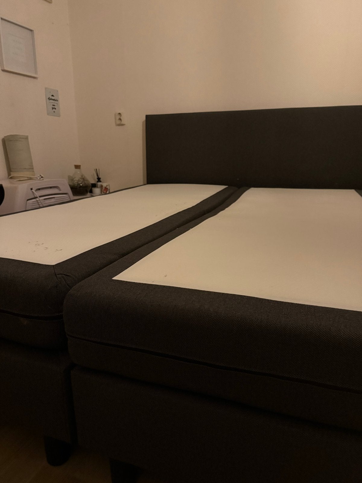 Boxspring antraciet 160x200 met hoofdbord