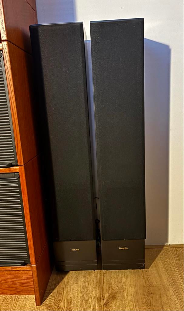 Hepta Street Vloerstaande Luidsprekers - Made in Holland, Gebruikt, 60 tot 120 watt, Front, Rear of Stereo speakers, Ophalen