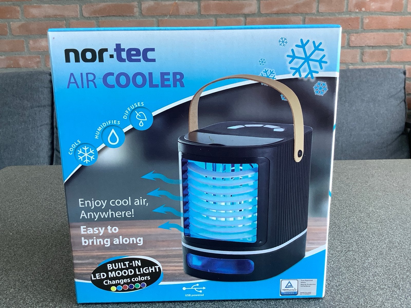 Nor-Tec Air Cooler - Draagbare Luchtkoeler met LED Licht, Witgoed en Apparatuur, Minder dan 60 m³, Timer, Nieuw, 3 snelheden of meer