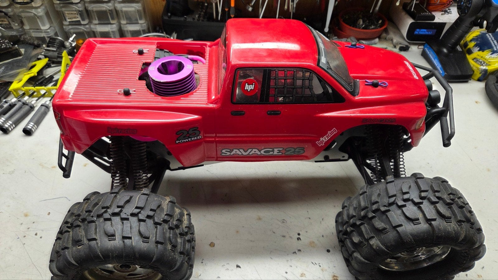 Te koop mooie hpi savage 2.5, Gebruikt, Auto offroad, Ophalen of Verzenden, Schaal 1:8