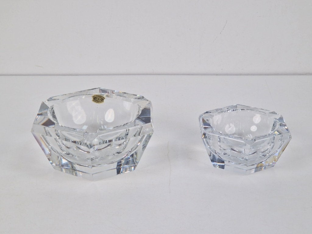 Set vintage Val saint lambert kristal asbak Mid-century ‘60, Nieuw, Ophalen of Verzenden, Asbak