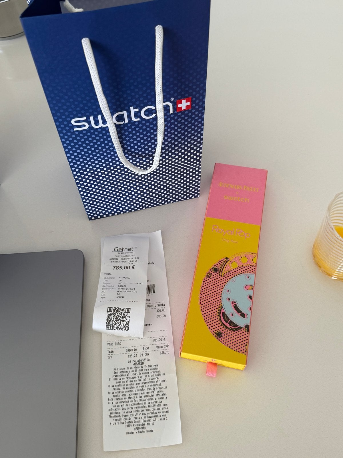 Nieuw Swatch Royal Pop Horloge met Bon en Tas, Kunststof, Polshorloge, Swatch, Nieuw