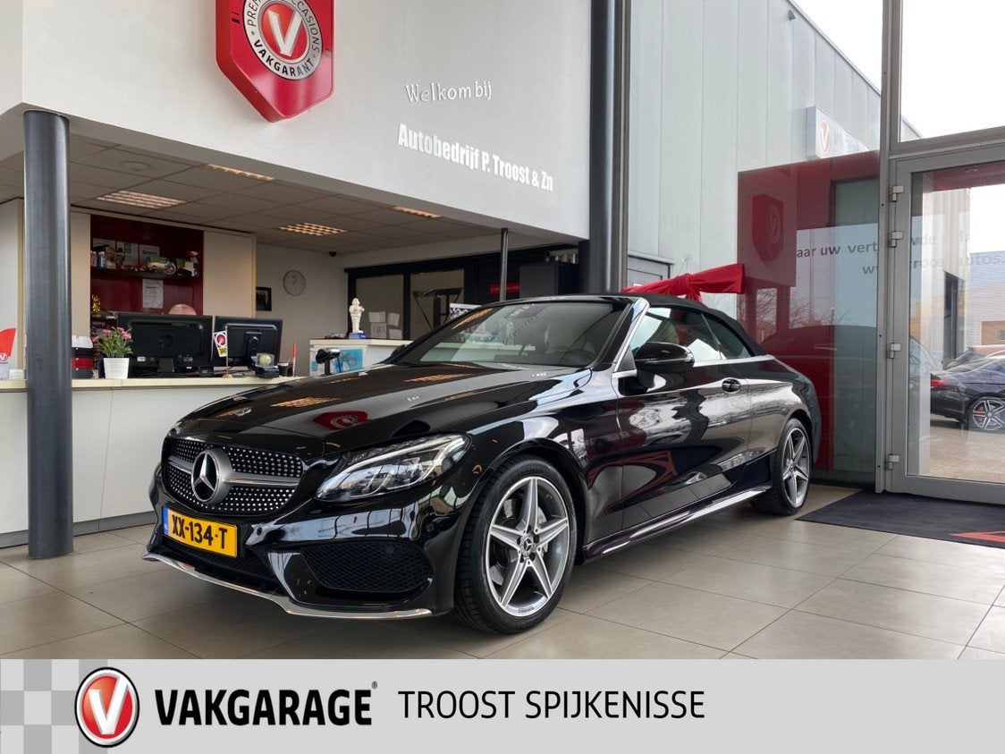 Mercedes-Benz C-Klasse Cabrio 180 Premium,AMG LineAutomaat,N, Auto's, 12 maanden, Achterwielaandrijving, 4 stoelen, Zwart