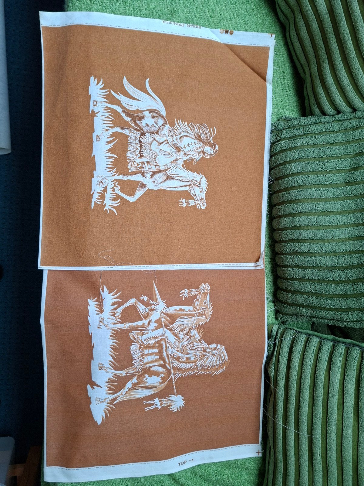 Indianen stof en tekeningen, Ophalen of Verzenden