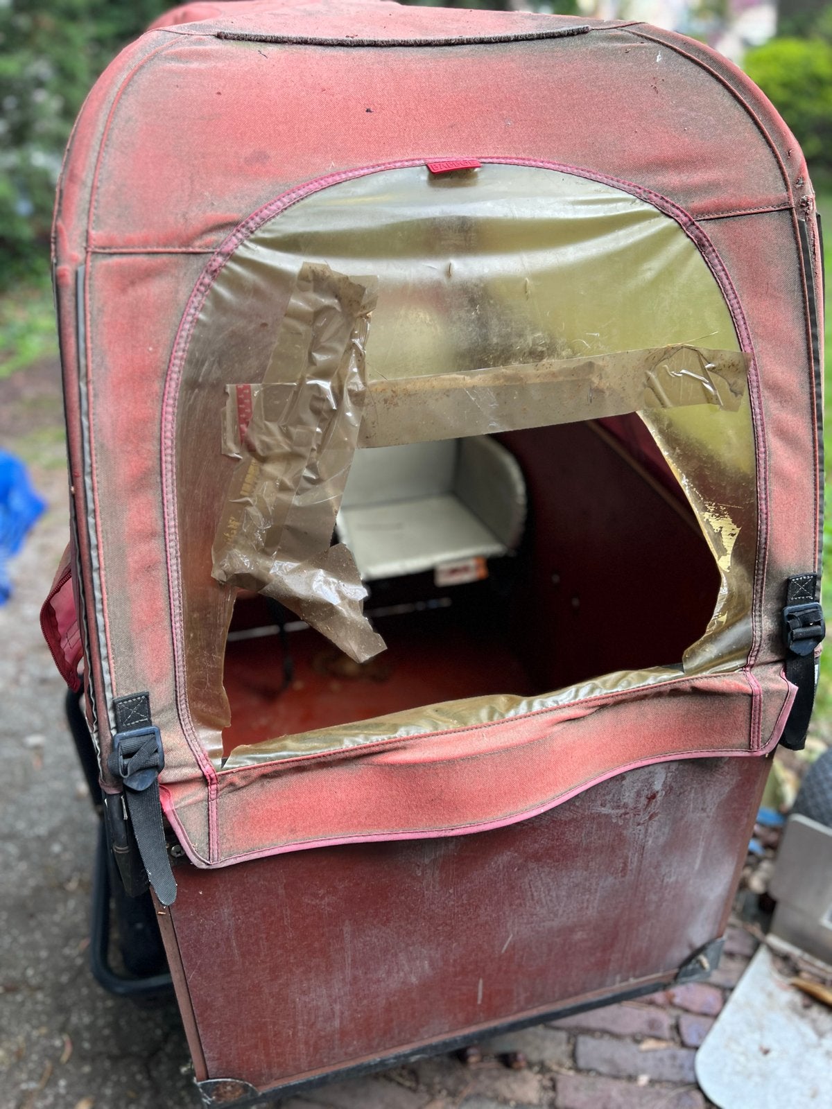 Gebruikte bakfiets met huif - opknapper, Terugtraprem, Gebruikt, Huif, 2 kinderen
