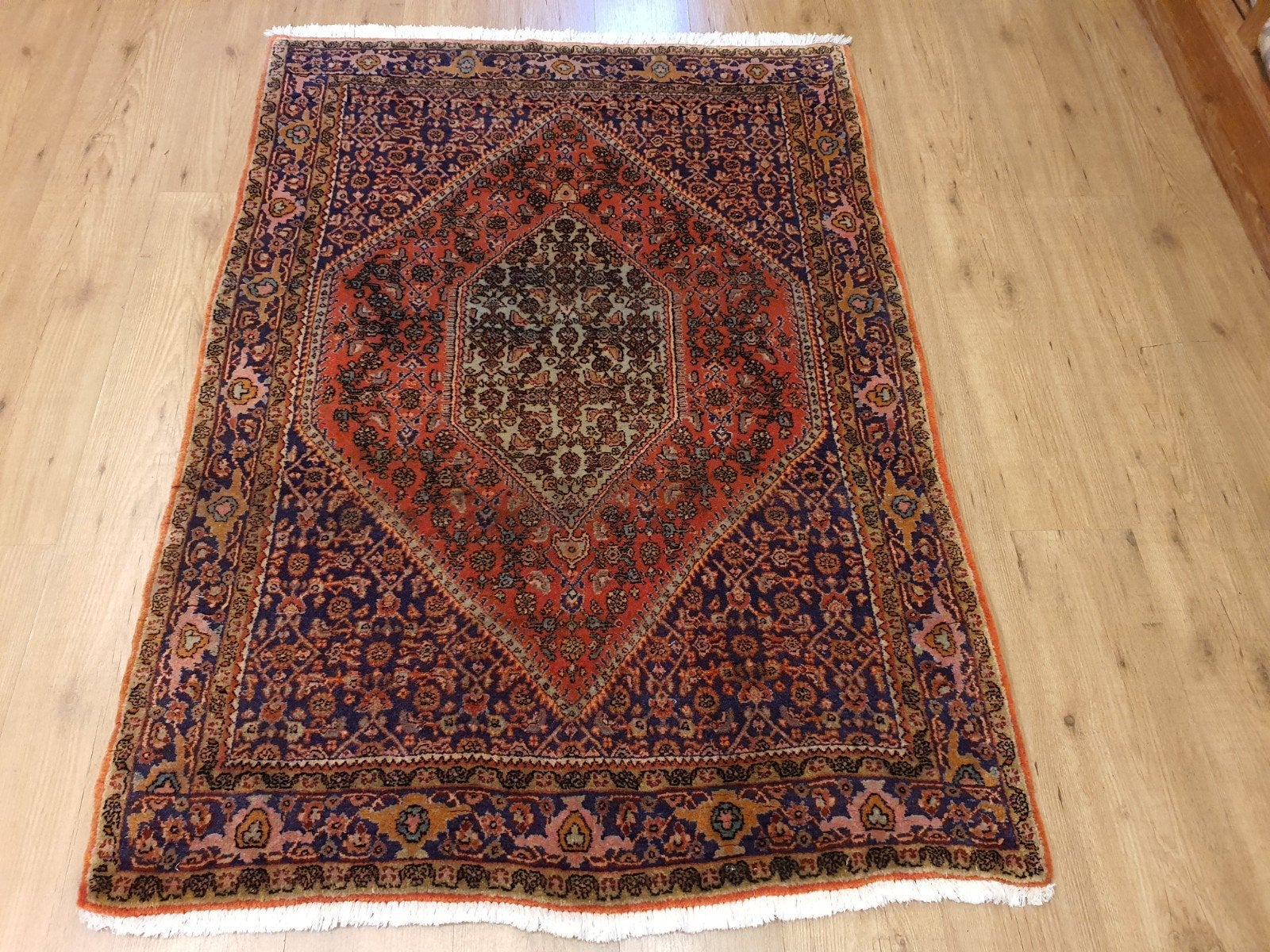 Vintage handgeknoopt perzisch tapijt bidjar 166x114