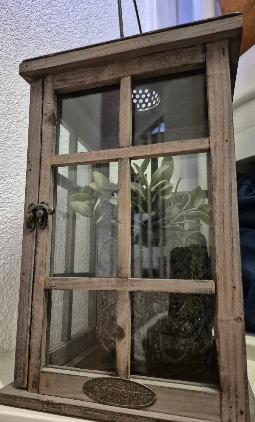 Grote lantaarn van hout en metaal, Ophalen, Hout, Gebruikt, Landelijk