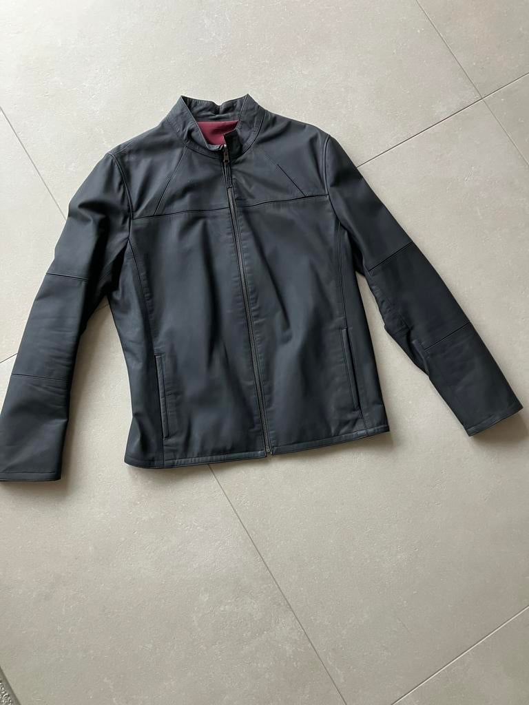 Stijlvolle Heren Leren Jas - Zwart/Bordeaux Reversible, Ophalen of Verzenden, Zo goed als nieuw, Maat 52/54 (L), Zwart