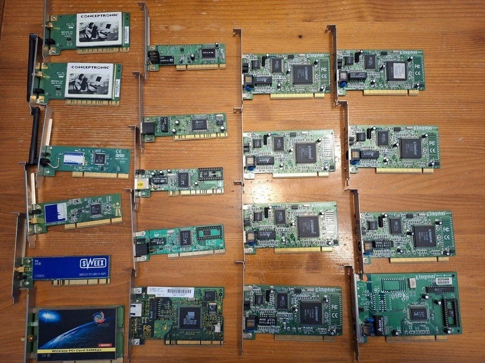 Diverse PCI-kaarten: Netwerk, WiFi, Ethernet, Computers en Software, Verzenden, Gebruikt, Intern, Diverse (Sweex, 3Com, Kingston, Conceptronic)