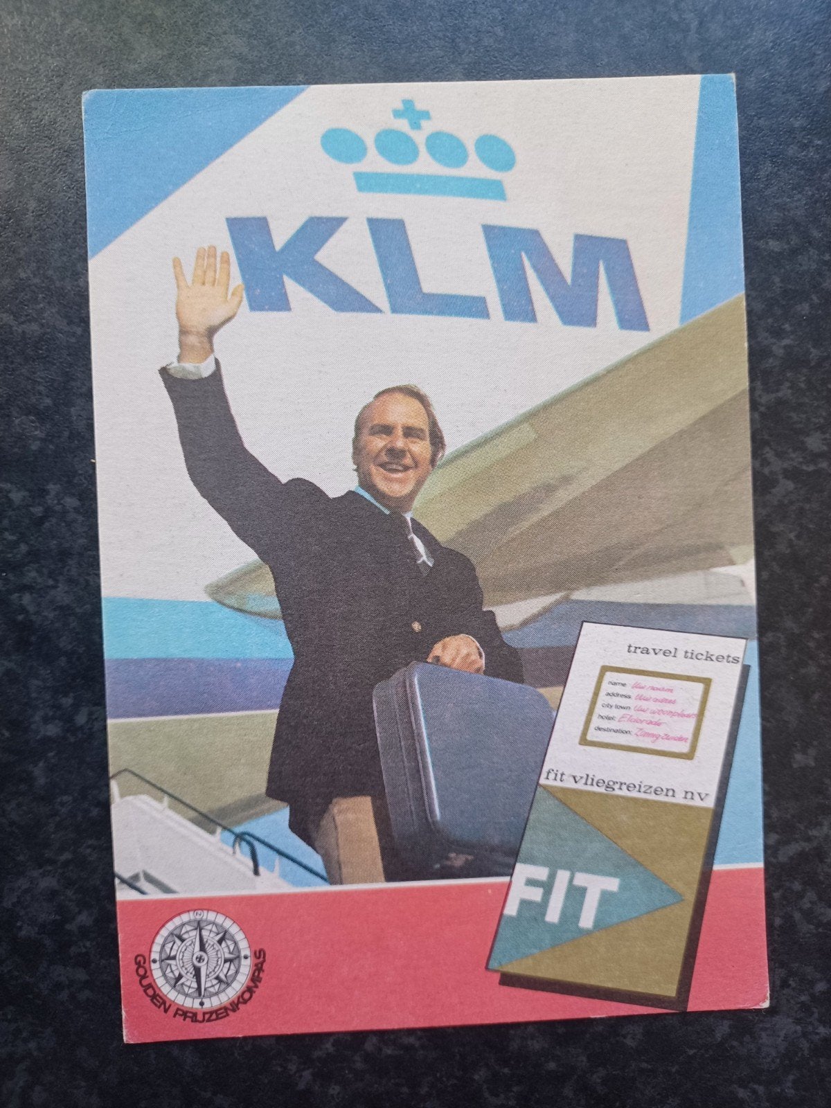 Willem Duys KLM Gouden prijzenkompas, Verzamelen, Ophalen of Verzenden, 1960 tot 1980, Sterren en Beroemdheden