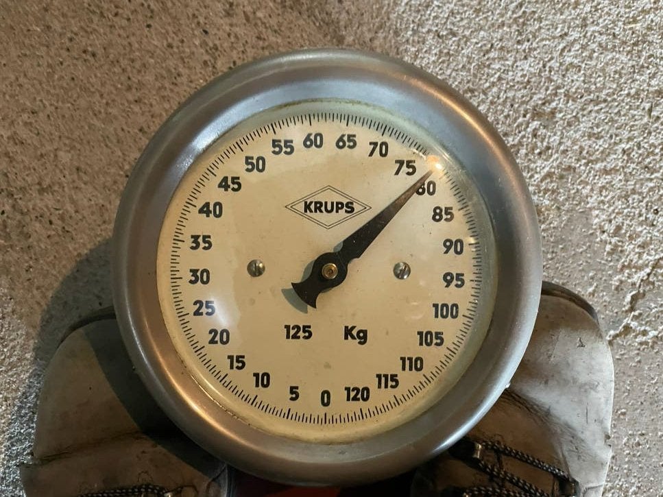 Vintage Krups Personenweegschaal - Tot 125 Kg, Gebruikt, Analoog, 100 kg of meer, Ophalen of Verzenden