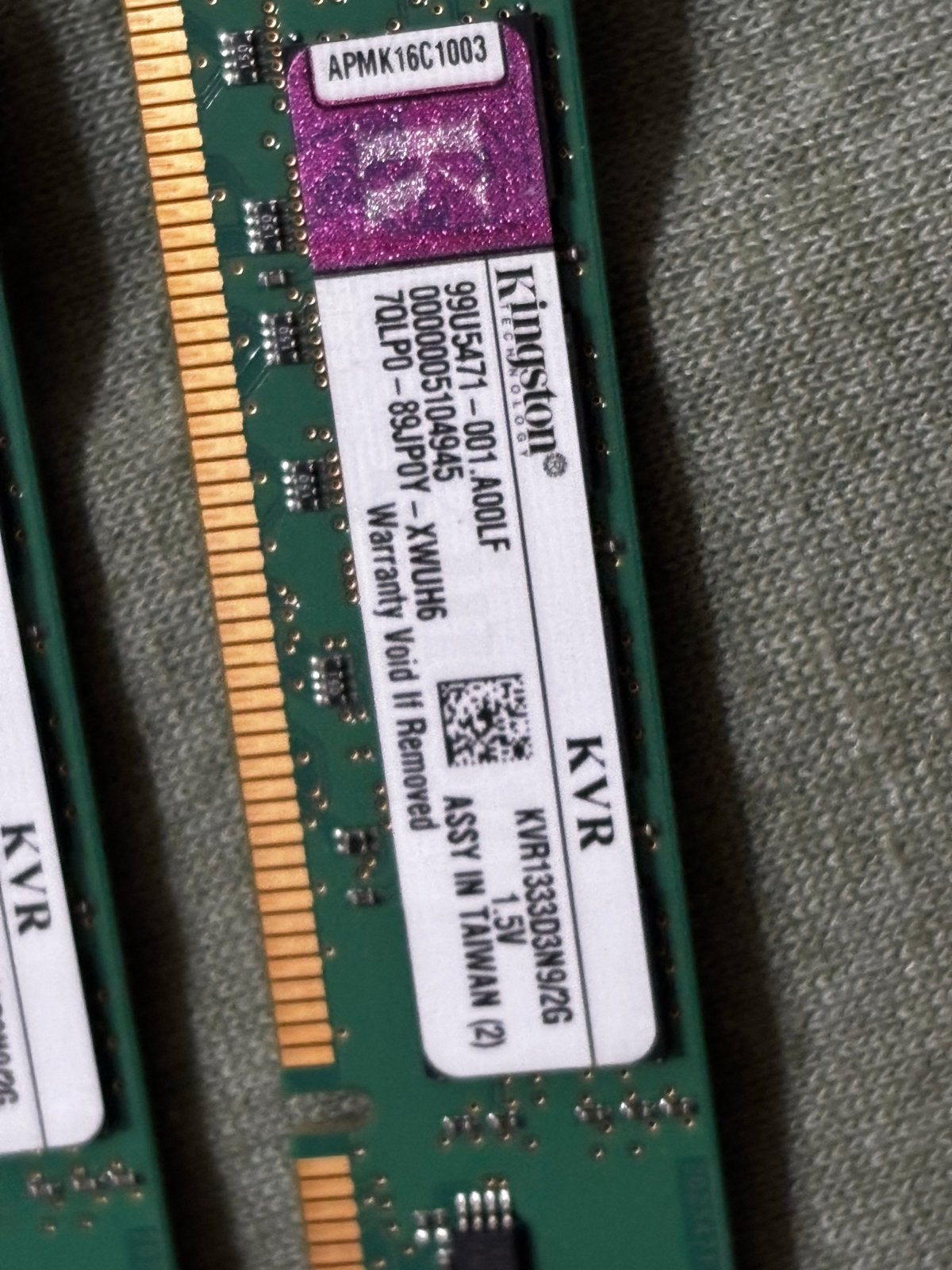 Kingston KVR DDR3 RAM 2x2GB (4GB totaal) 1333MHz, Computers en Software, RAM geheugen, Gebruikt, Server, DDR3, Ophalen of Verzenden