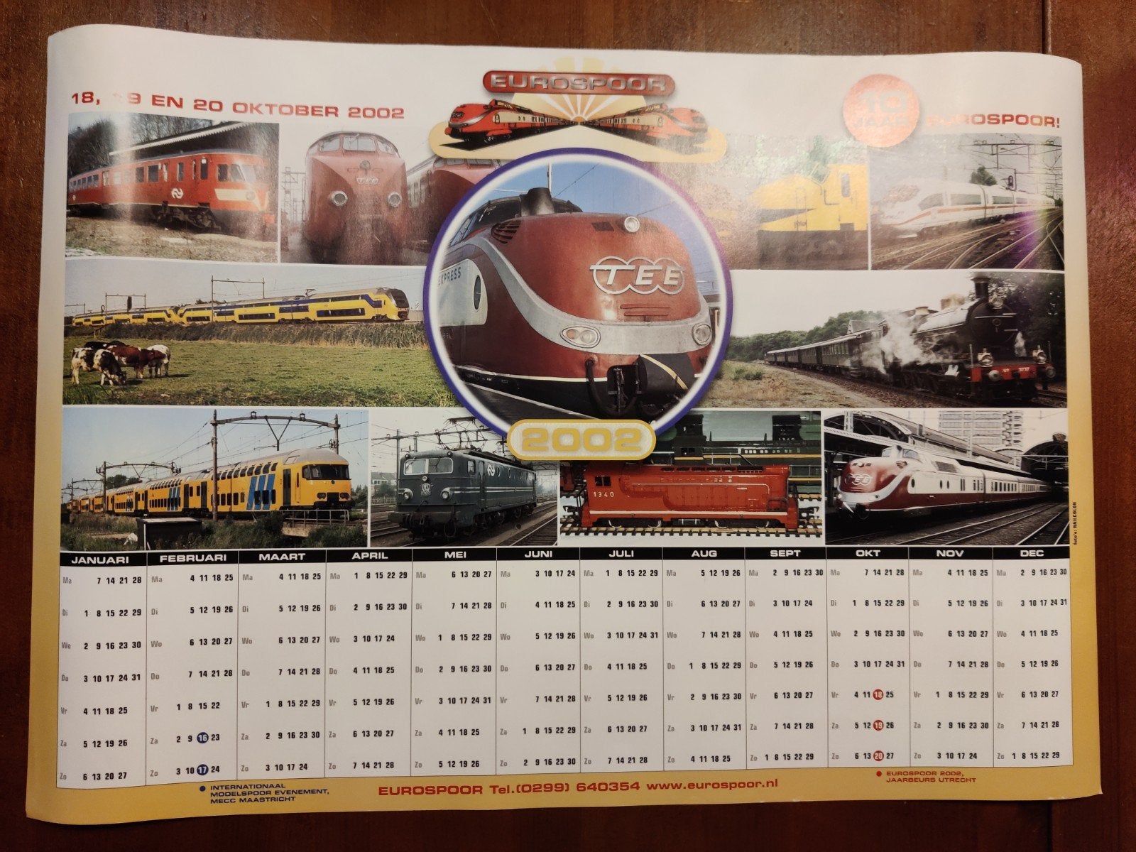 Eurospoor 2002 Promotieposter met Jaarkalender, Ophalen, Zo goed als nieuw, Trein