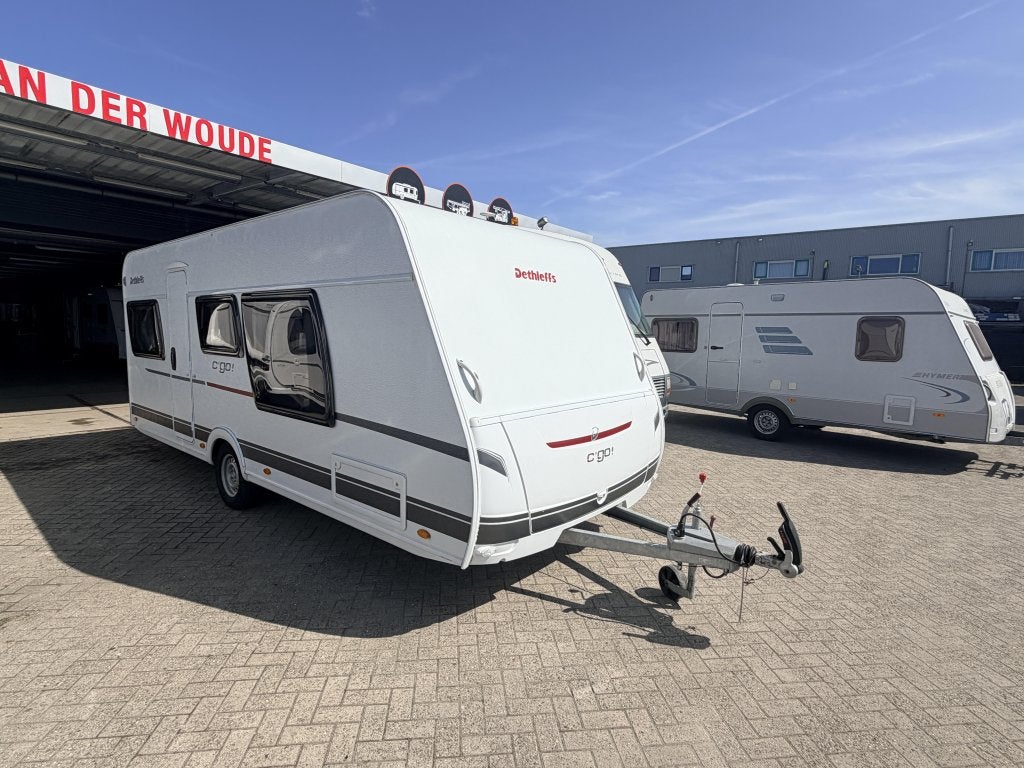 Dethleffs C'Go 515 DL Vrijst bed BJ 2018, Caravans en Kamperen, Rondzit, Kachel, Bedrijf, Dethleffs