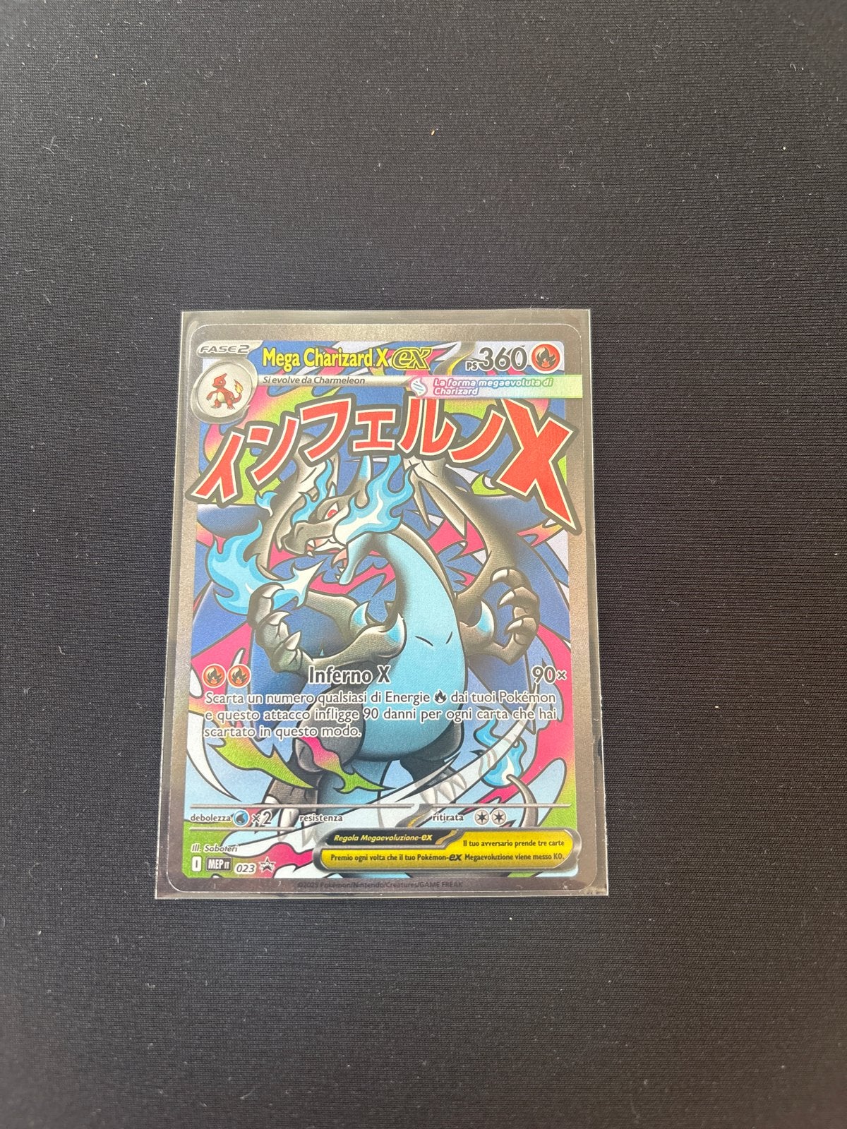 Mega Charizard X EX Pokémon Kaart - Inferno X, Ophalen of Verzenden, Zo goed als nieuw, Losse kaart