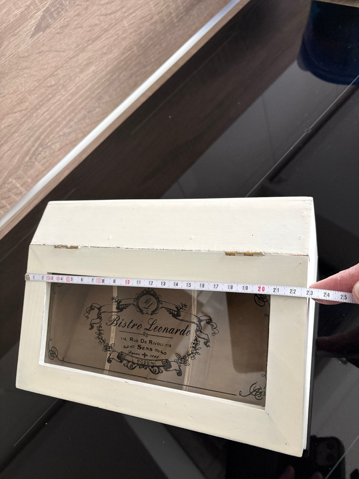 Vintage theedoos met 3 vakken - Bistro Leonardo, Antiek en Kunst, Ophalen
