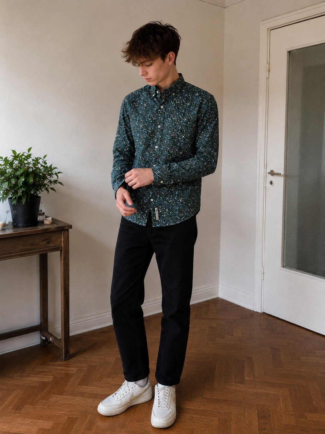 WE Fashion Heren overhemd met bloemenprint - Maat S, Kleding | Heren, Overhemden, Halswijdte 38 (S) of kleiner, Ophalen of Verzenden