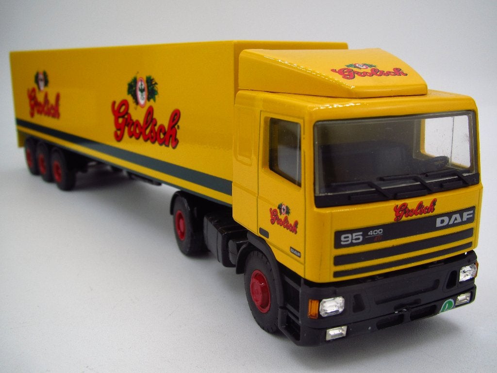 Lion Toys - DAF 95 miniatuur '' Grolsch oude kleuren '' 1:50, Ophalen of Verzenden, Zo goed als nieuw, Bus of Vrachtwagen, Lion Toys