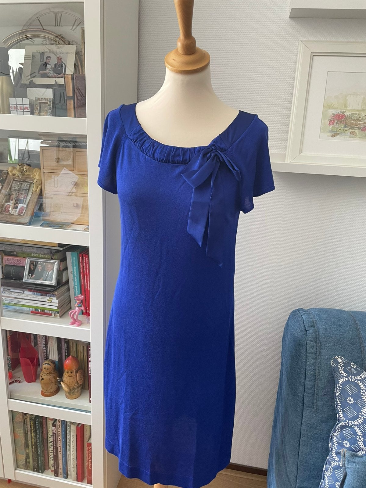 Nieuw jurkje H& M maat M van viscose en zijde kobalt blauw, Kleding | Dames, Maat 38/40 (M), Blauw, Ophalen of Verzenden, Zo goed als nieuw