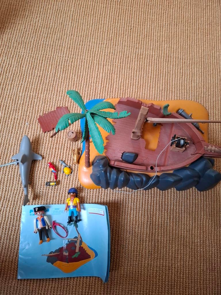 Playmobil Pirateneiland met schipbreuk en haai, Ophalen of Verzenden, Gebruikt