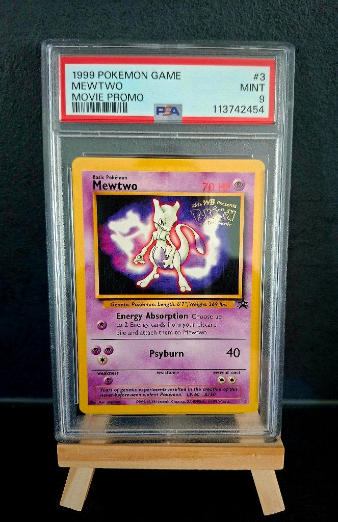 Pokemon Kaarten : Mewtwo Movie Promo Stamped (WP 3) PSA 9, Ophalen of Verzenden, Nieuw, Losse kaart