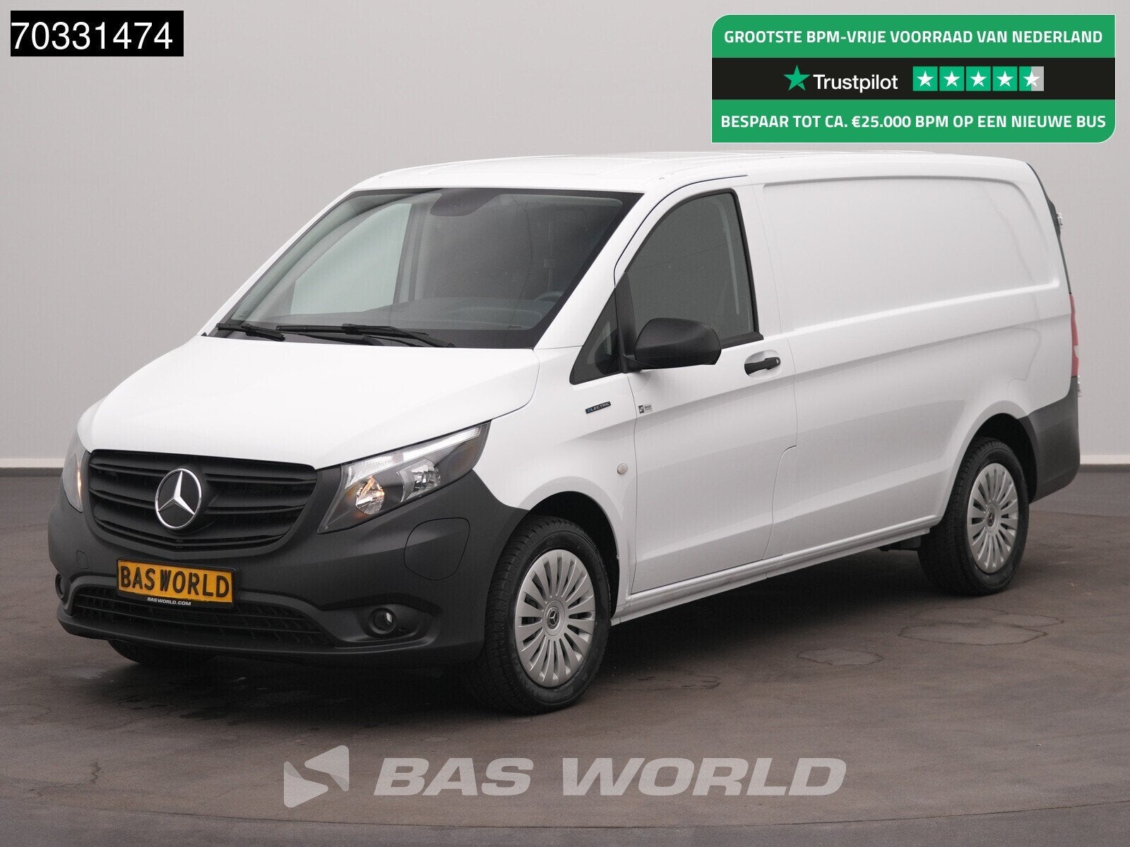 Mercedes eVito 66kWh Elektrisch 66kWh 286km WLTP L2H1 Airco, Auto's, Automaat, Stof, 2404 kg, Euro 6