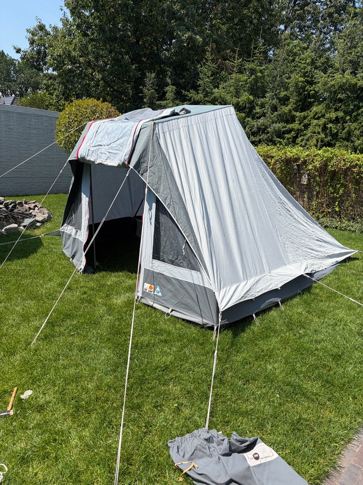 Terka Tent De Wit 100% Katoen - Ruime Gezinspartytent, Caravans en Kamperen, Tenten, Ophalen, Zo goed als nieuw, Tot en met 4