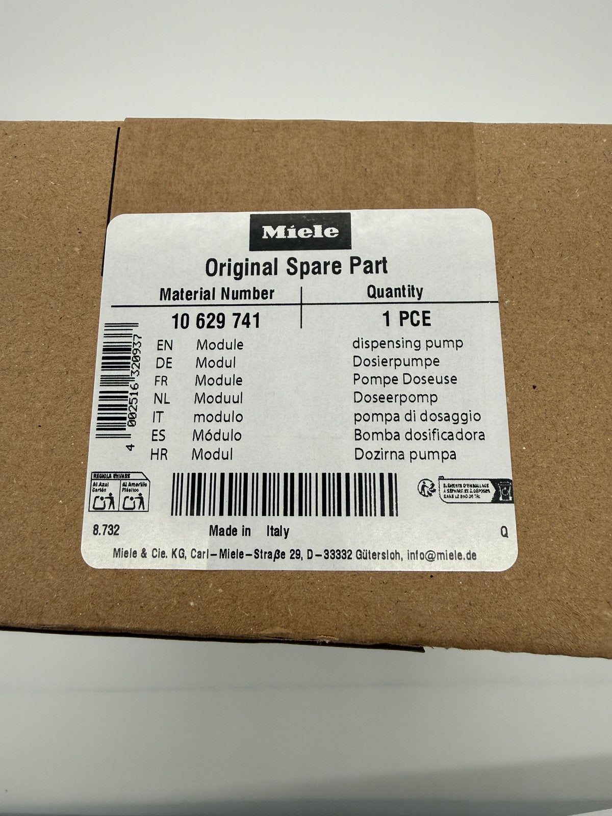 Miele doseerpomp nieuw, Ophalen of Verzenden, Nieuw