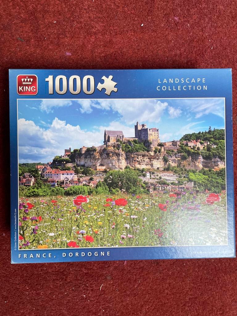 King Legpuzzel 1000 stukjes - Frankrijk, Dordogne, Ophalen of Verzenden, 500 t/m 1500 stukjes, Zo goed als nieuw, Legpuzzel