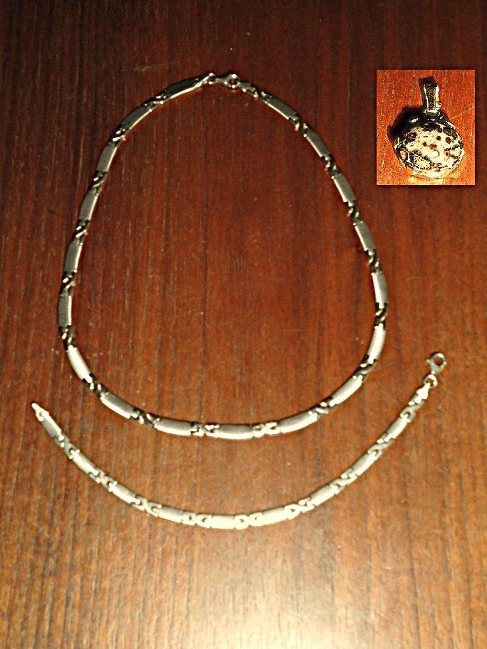 Zilveren Collier met Armband en Zilveren Hangertje, Ophalen of Verzenden, Zo goed als nieuw, Zilver, Overige materialen