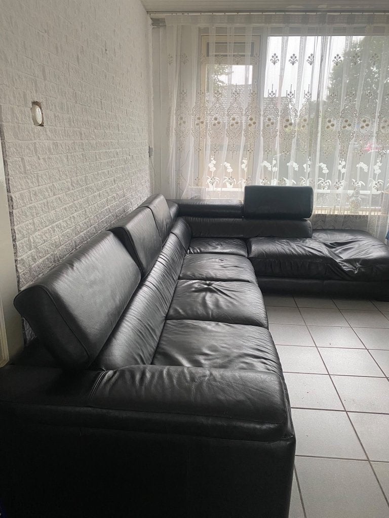 Hoekbank, Ophalen, 250 tot 300 cm, Gebruikt, Leer