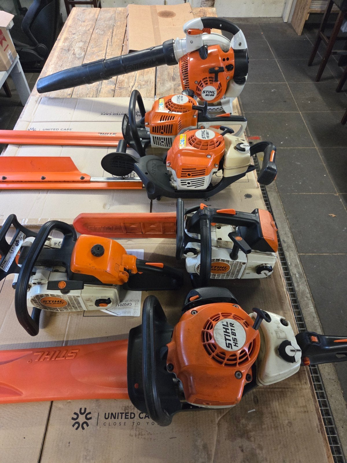 Stihl hs bg ms motorzaag heggenschaar blaser, Ophalen, Gebruikt, Benzine, STIHL