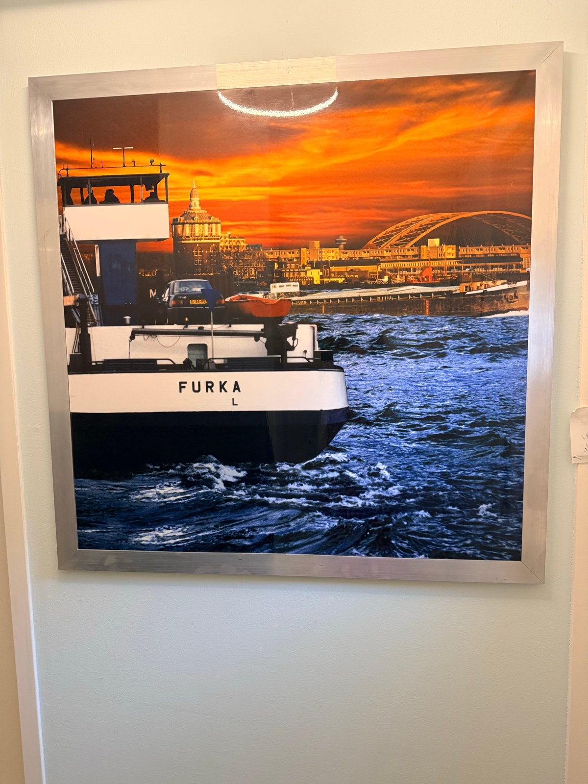 Grote ingelijste foto 'Furka' Rotterdam 2007, 110x110 cm, Ophalen, Gebruikt, Overige typen, 100 tot 125 cm