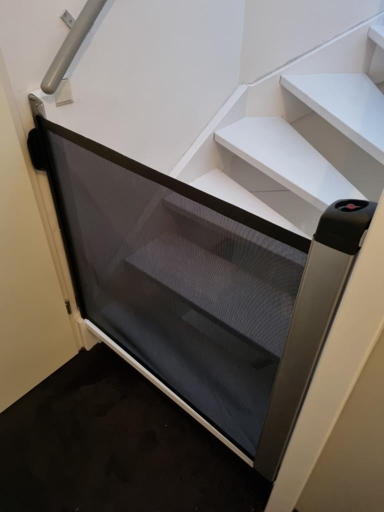Lascal Oprolbaar veiligheidshekje voor trap of deuropening, Overige materialen, Gebruikt, Ophalen of Verzenden, 100 tot 115 cm