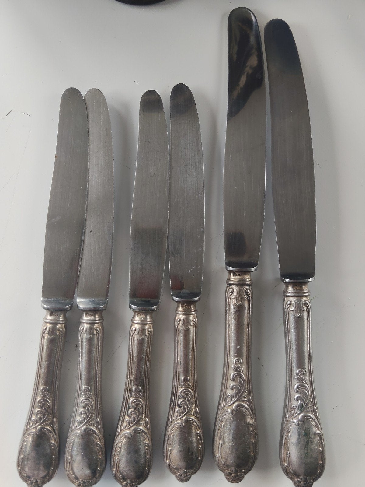 Verzilverde Solingen messen, set van 6, Ophalen of Verzenden