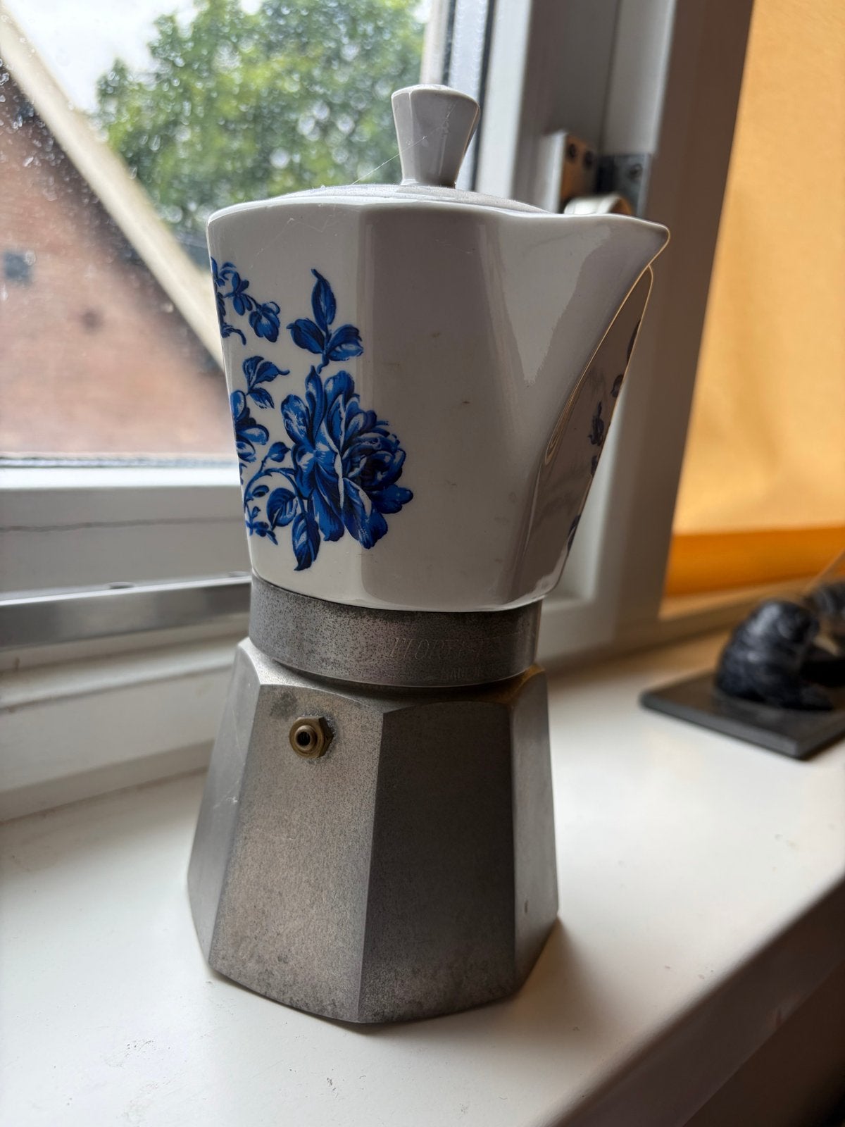 Percolator Vintage - Blauw Delfts Bloemmotief, Ophalen of Verzenden