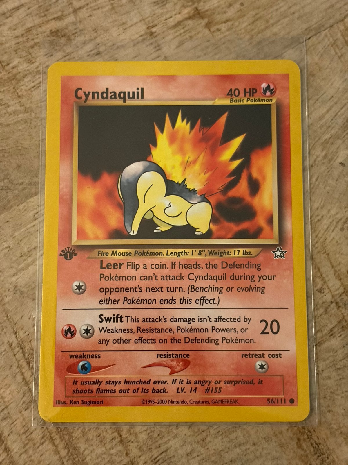 Pokémon Cyndaquil - Neo Genesis - 1st Edition - Engels (NM), Ophalen of Verzenden, Nieuw, Losse kaart