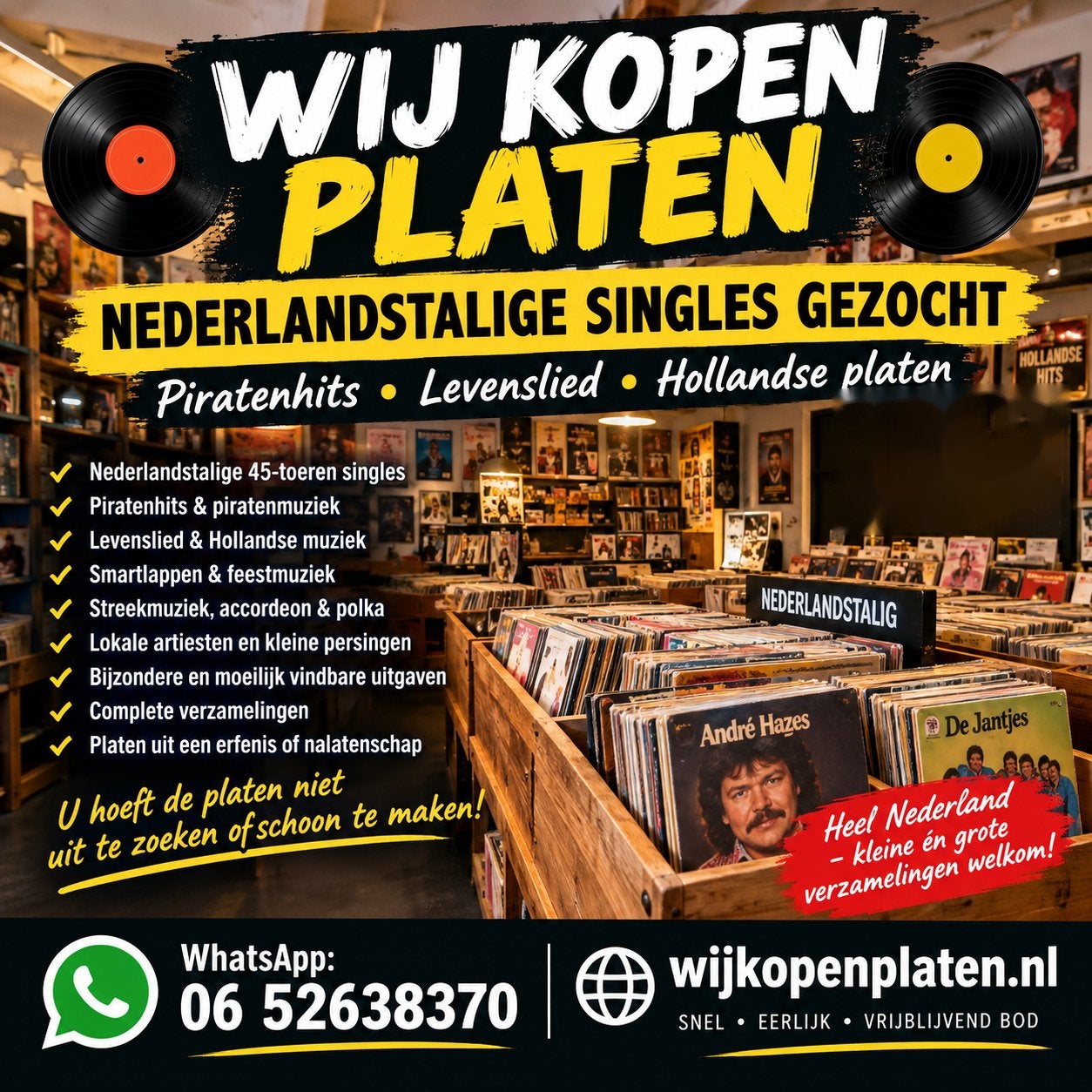 Wij kopen platen: Nederlandstalige singles gezocht!, Ophalen of Verzenden