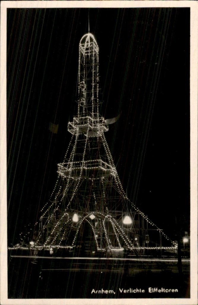 Arnhem - Eiffeltoren - Verlichte, Ophalen of Verzenden, 1940 tot 1960, Gelopen, Gelderland