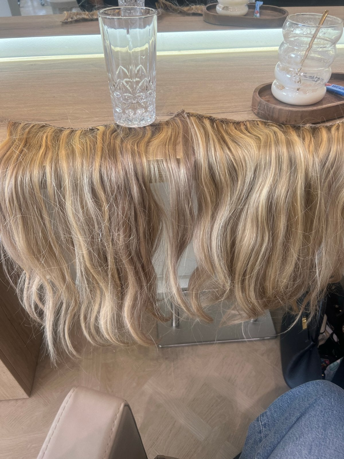 Humanohair 180 gram extensions 50 cm blond/donker, Sieraden, Tassen en Uiterlijk, Uiterlijk | Haarverzorging, Ophalen of Verzenden