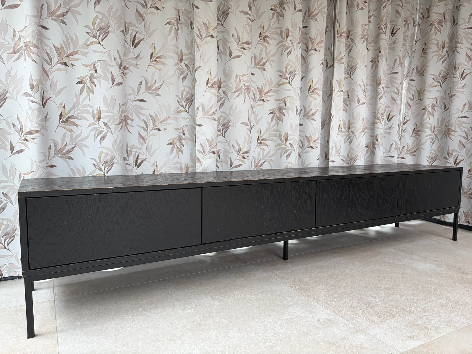 Zen Lifestyle Luxury TV-meubel zwart fineer 240cm, Ophalen, Gebruikt, 200 cm of meer, Minder dan 100 cm