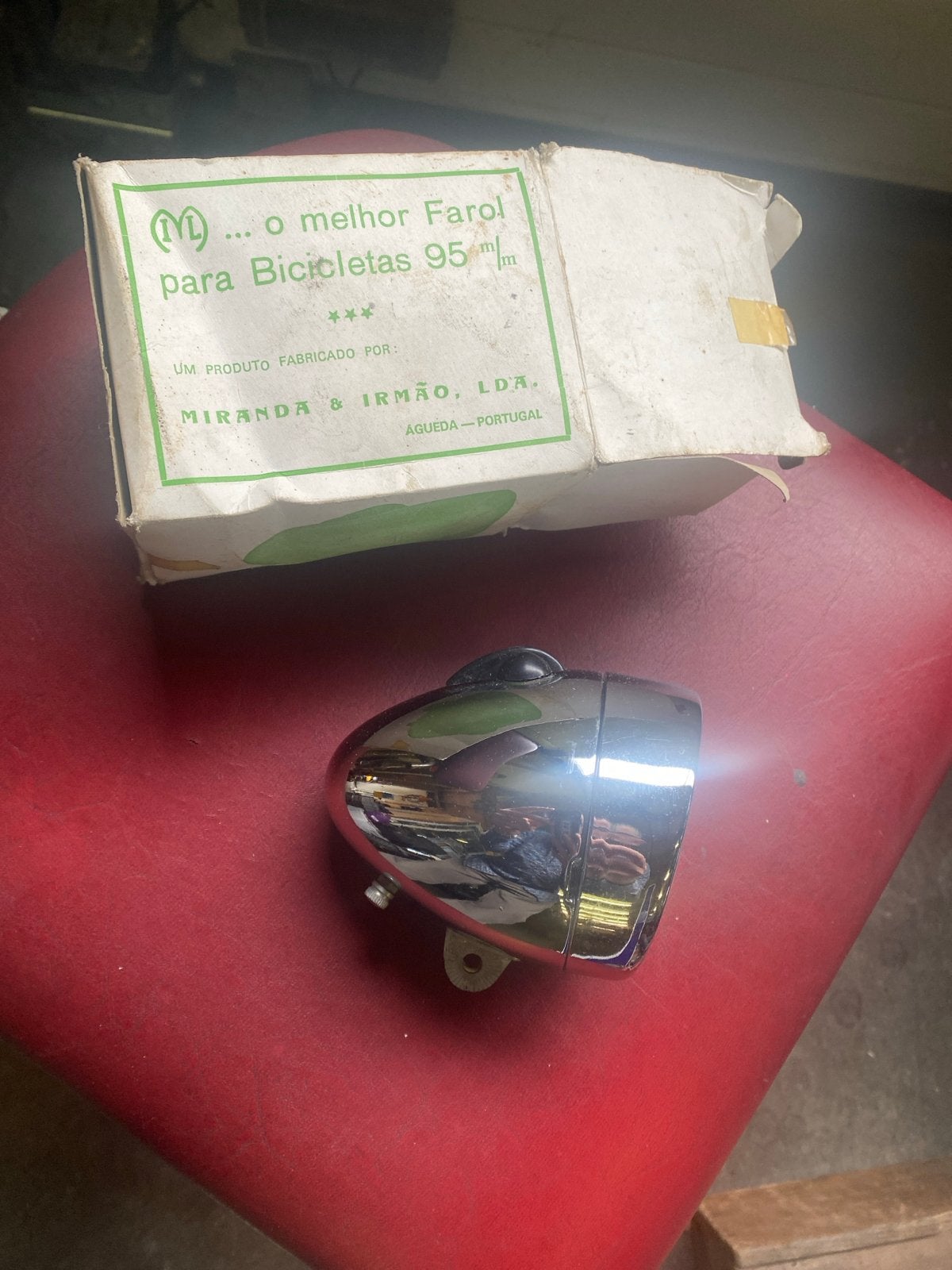 Vintage bromfietskoplamp Chroom - Nieuw in doos, Ophalen of Verzenden, Nieuw