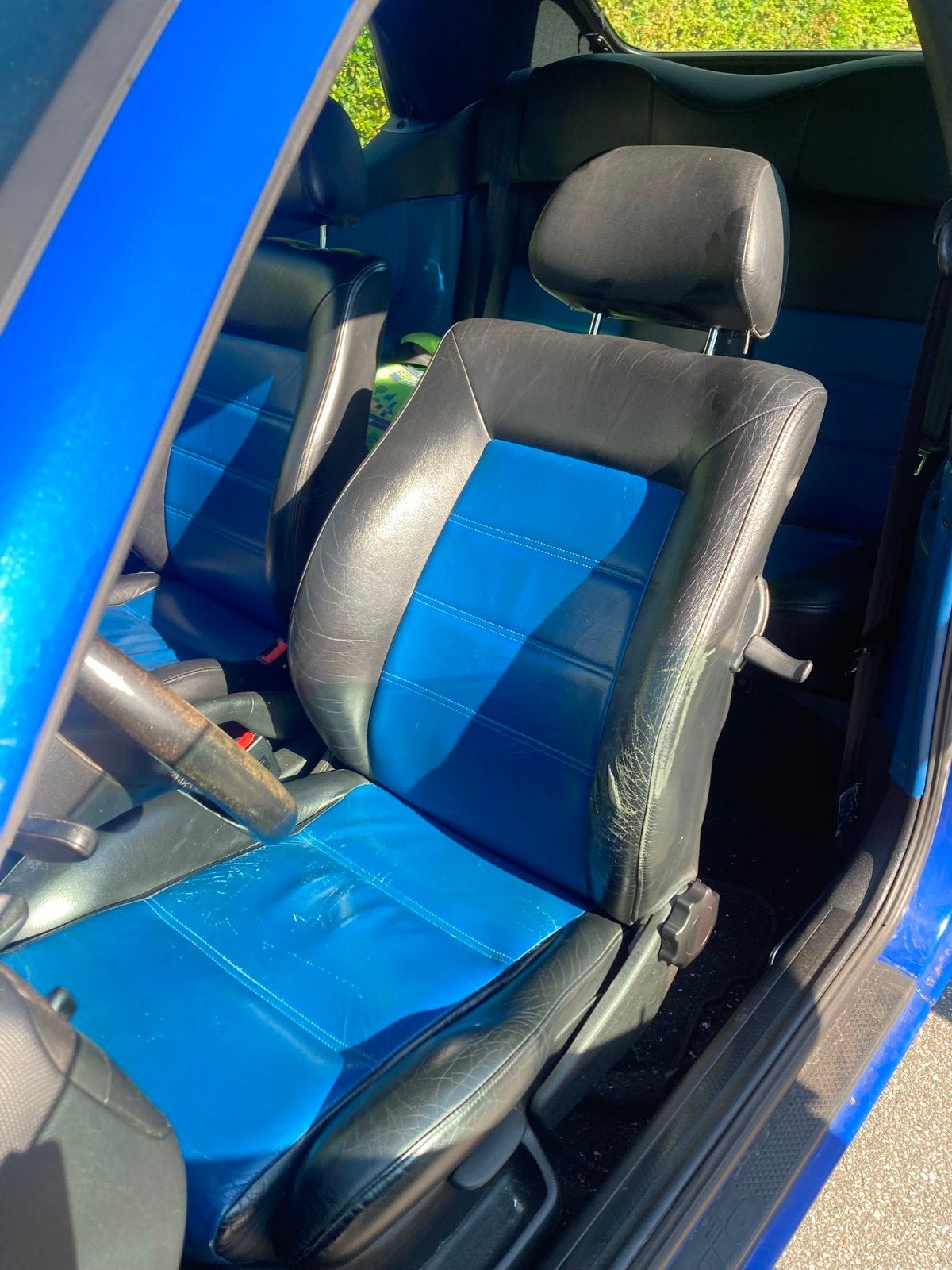 VW Golf MK3 Recaro Concept Jazz Blue Lederen Stoel, Auto-onderdelen, Ophalen of Verzenden, Gebruikt, Volkswagen